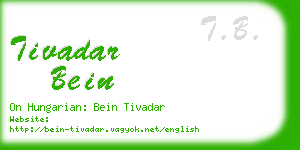 tivadar bein business card